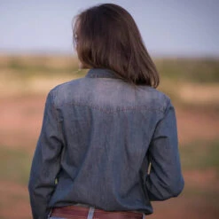 Womens STS Ranchwear Parker Denim Shirt -Way Out West Trading Shop STS9879 ladies parker lifestyle 2 600x 1f6df6f1 b501 4483 beb8 6d5bf40c5691